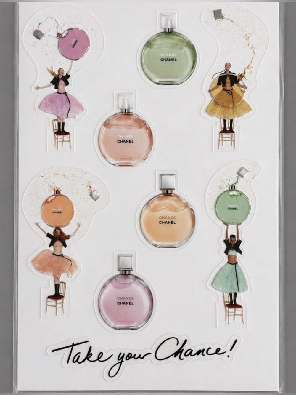 RARE CHANEL Chance Sticker Sheet VIP Promo Collectible
